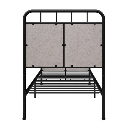 Twin Size Linen Upholstered Metal Platform Bed Frame – view 7