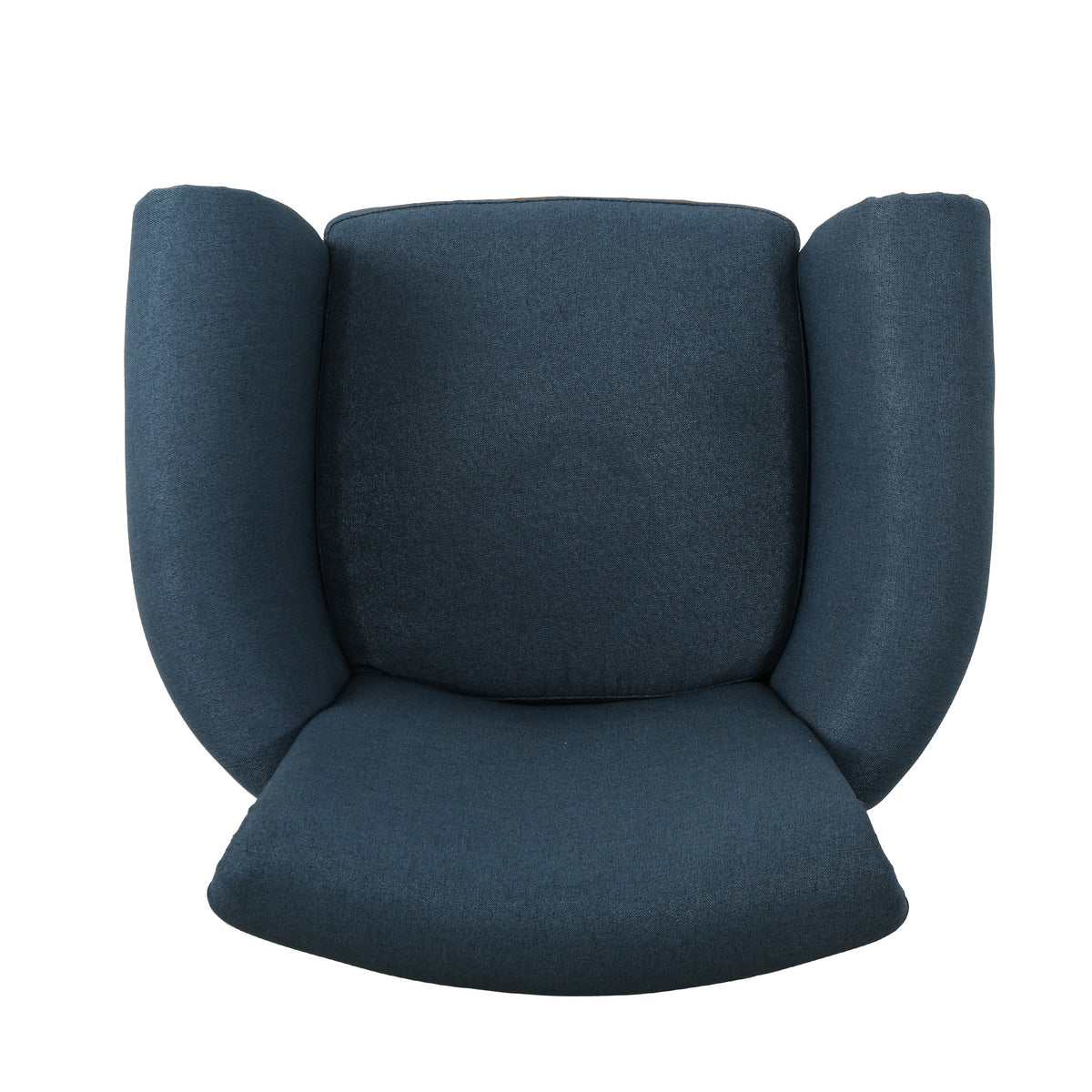 Navy Blue Fabric Club Chair with Nailhead Trim and Birch Wood Legs – view 7