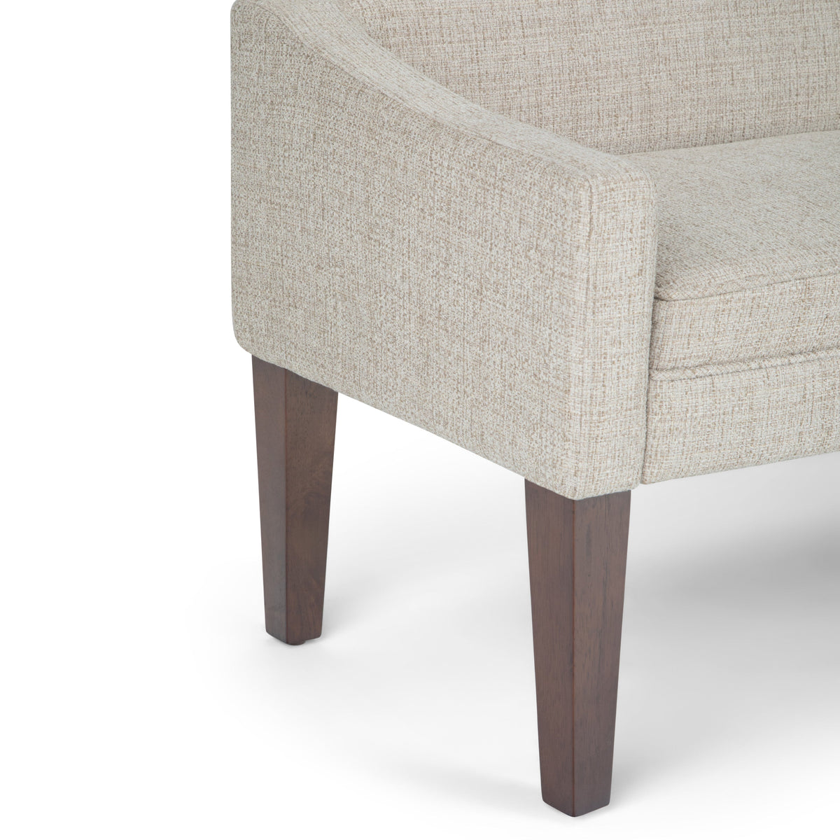 Parris Platinum Upholstered Bench with Solid Wood Frame – view 4