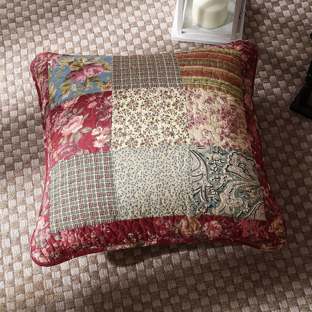 Fairy Tale Tea Party Cotton Patchwork Euro Sham and Cushion Covers – view 2