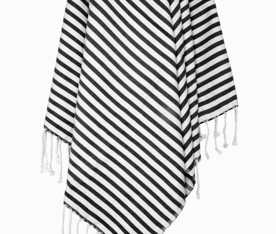 Classic Striped Turkish Towel with Hand-Tied Fringe, 37 x 67 Inch – view 17