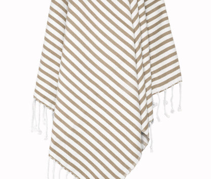Classic Striped Turkish Towel with Hand-Tied Fringe, 37 x 67 Inch – view 14