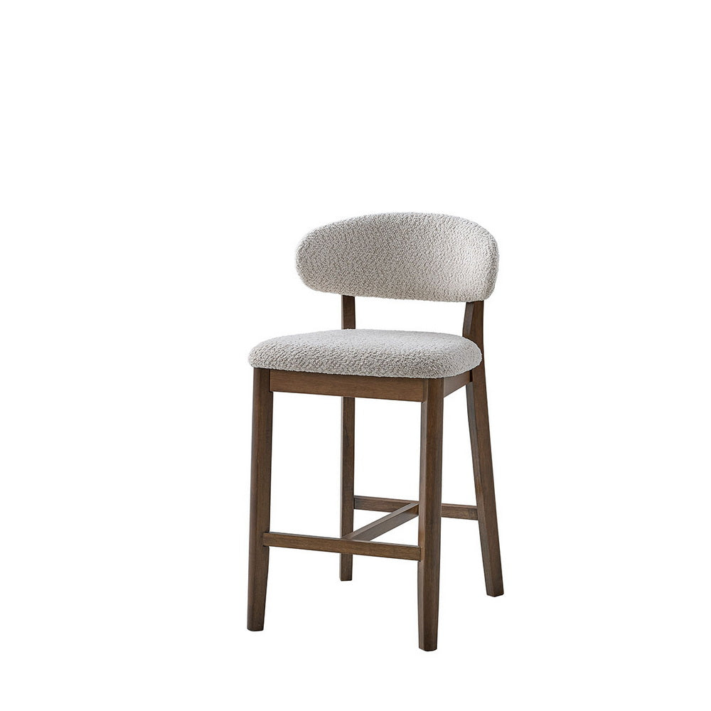 26" Mid-Century Modern Upholstered Counter Stools, Solid Wood, Set of 2 – view 12