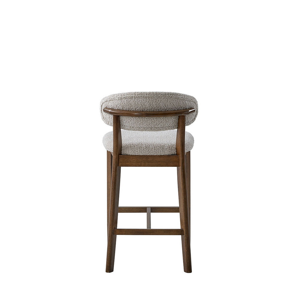 26" Mid-Century Modern Upholstered Counter Stools, Solid Wood, Set of 2 – view 14