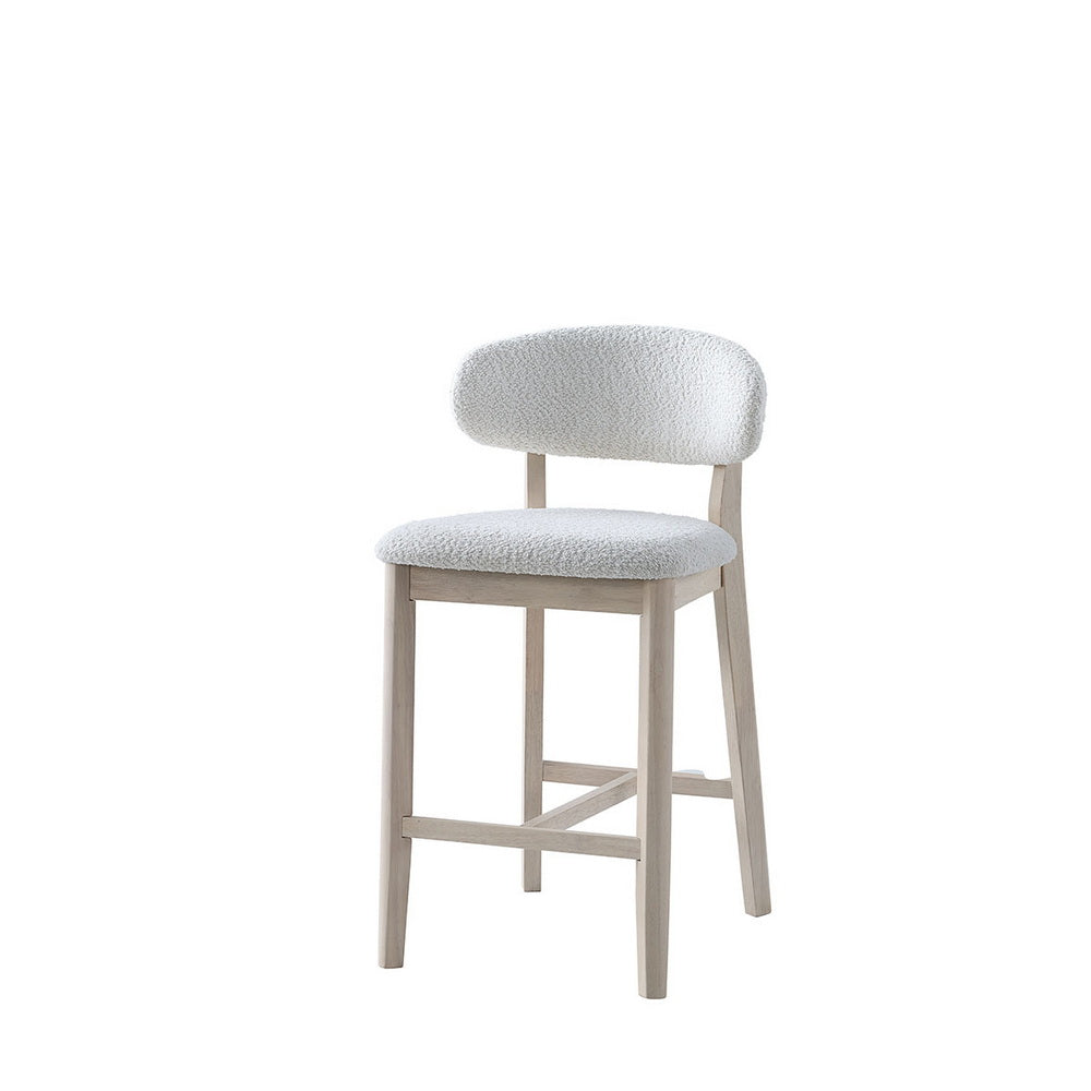 26" Mid-Century Modern Upholstered Counter Stools, Solid Wood, Set of 2 – view 7