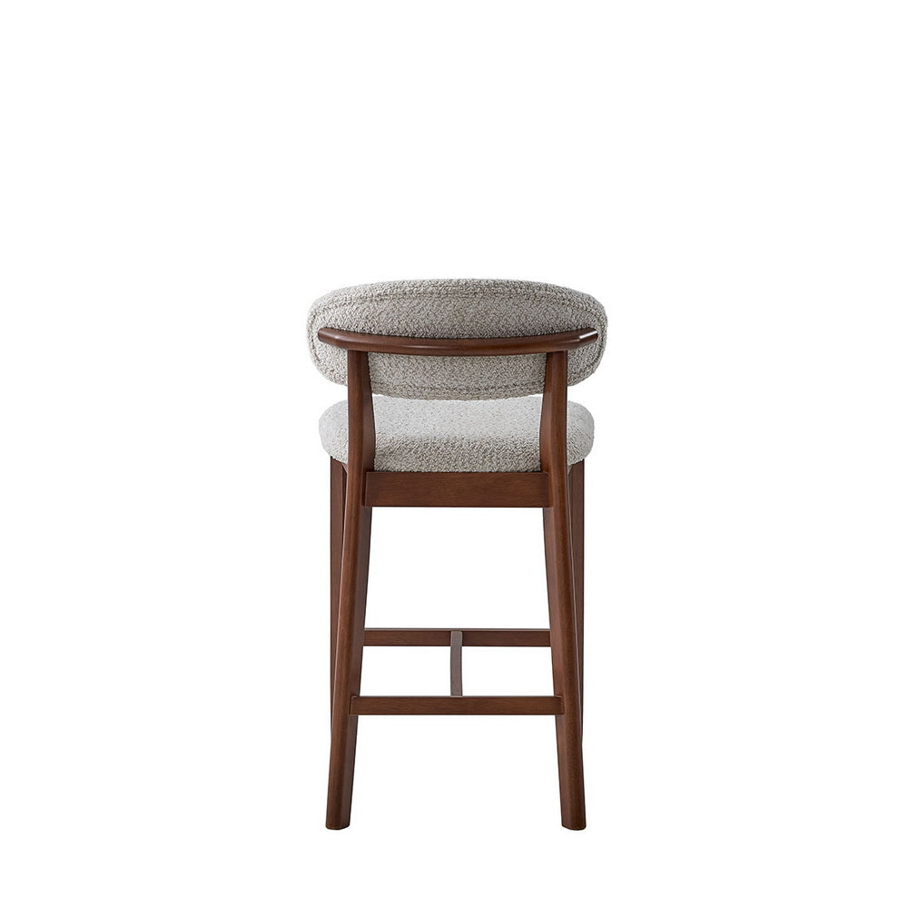26" Mid-Century Modern Upholstered Counter Stools, Solid Wood, Set of 2 – view 22