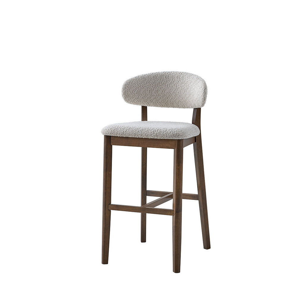 30" Mid-Century Modern Upholstered Bar Stools, Solid Wood, Set of 2 – view 11