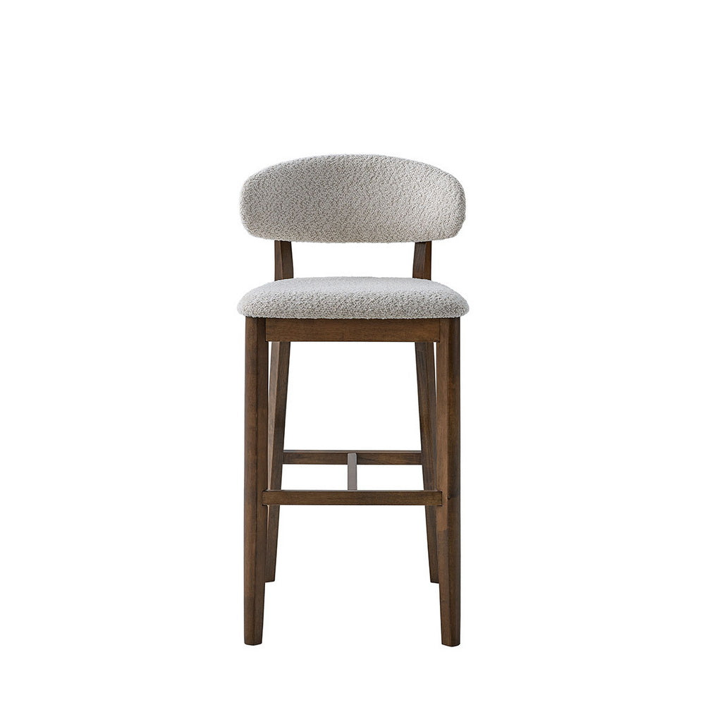 30" Mid-Century Modern Upholstered Bar Stools, Solid Wood, Set of 2 – view 10