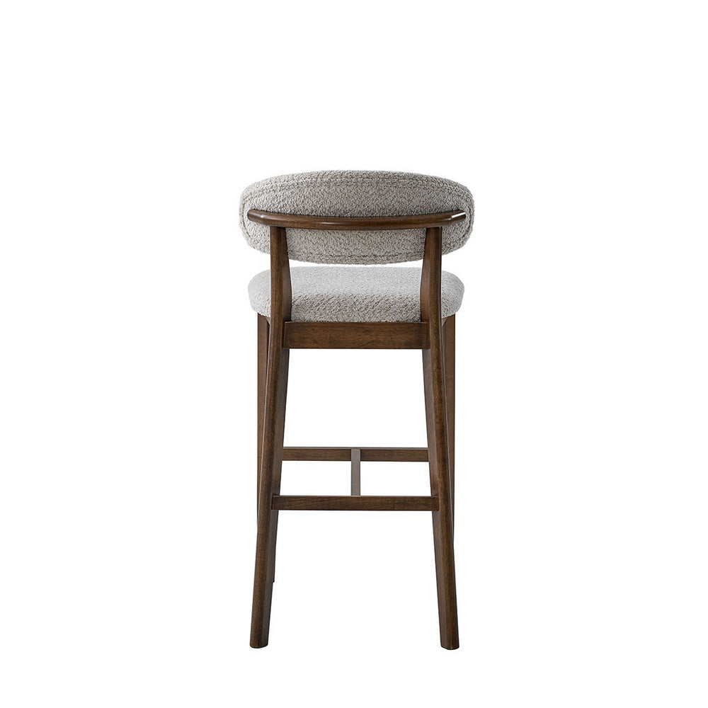 30" Mid-Century Modern Upholstered Bar Stools, Solid Wood, Set of 2 – view 12