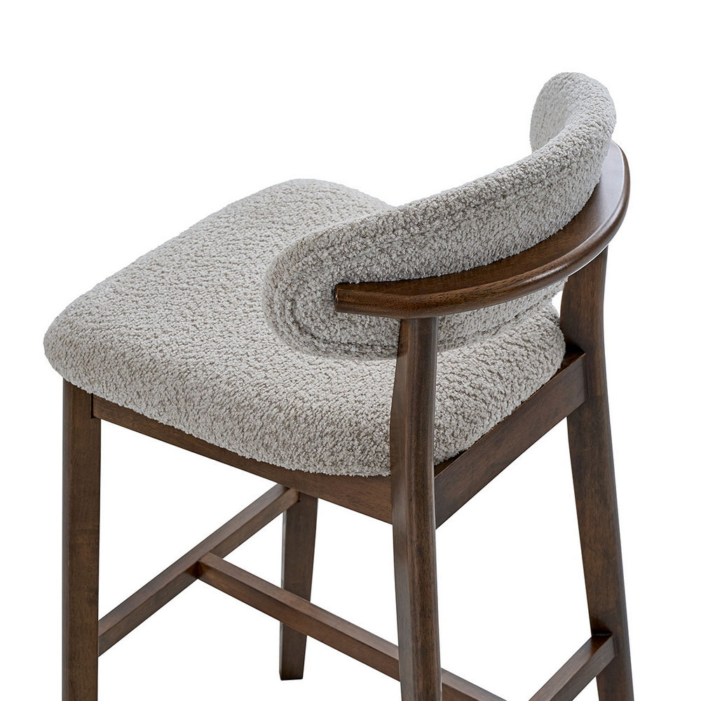 30" Mid-Century Modern Upholstered Bar Stools, Solid Wood, Set of 2 – view 8