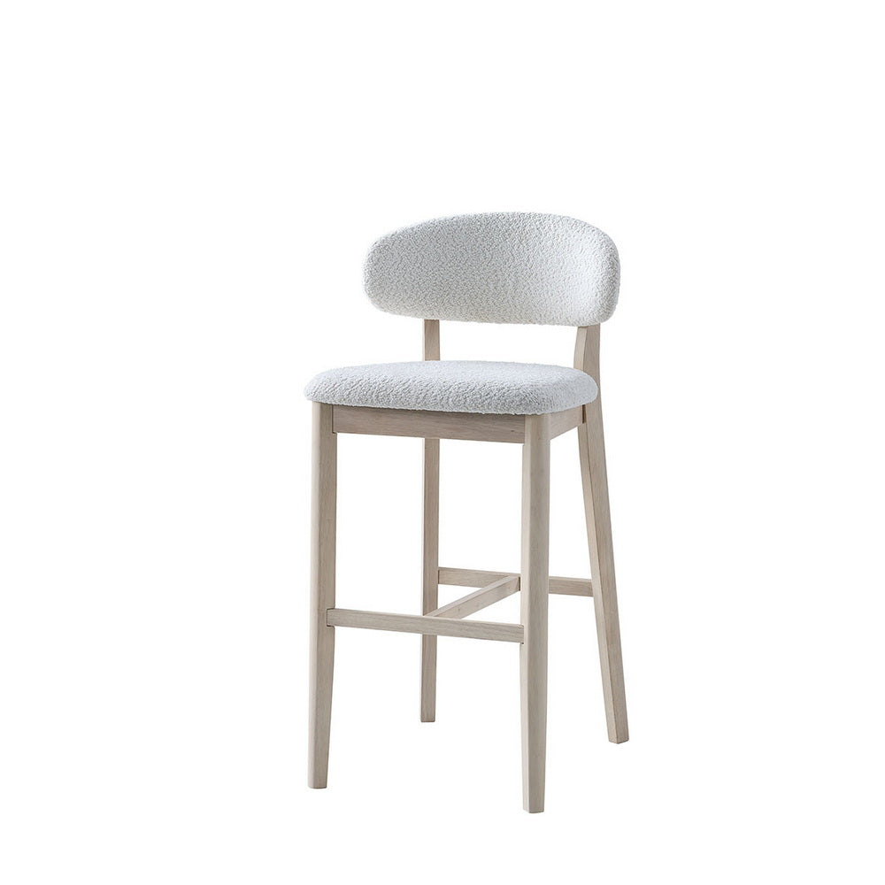 30" Mid-Century Modern Upholstered Bar Stools, Solid Wood, Set of 2 – view 18