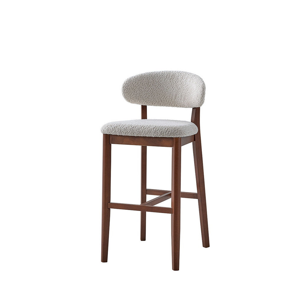 30" Mid-Century Modern Upholstered Bar Stools, Solid Wood, Set of 2 – view 4