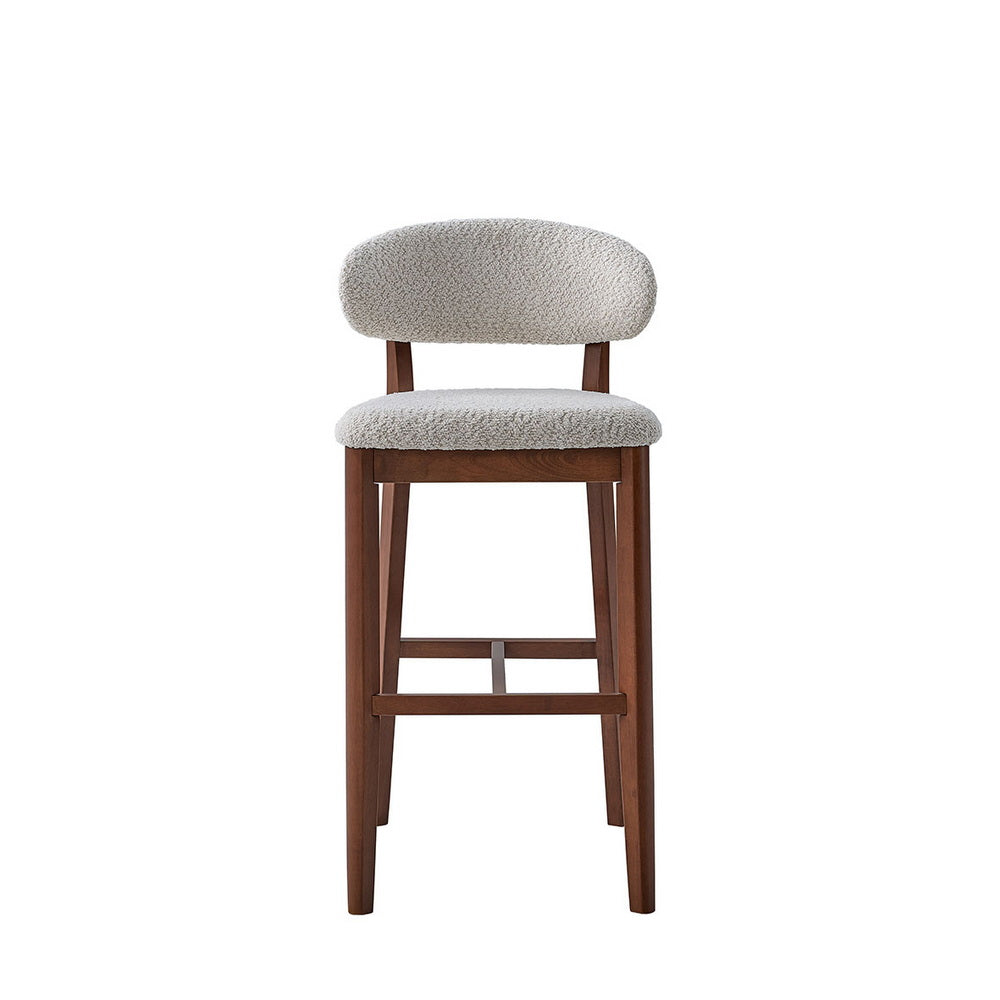 30" Mid-Century Modern Upholstered Bar Stools, Solid Wood, Set of 2 – view 5