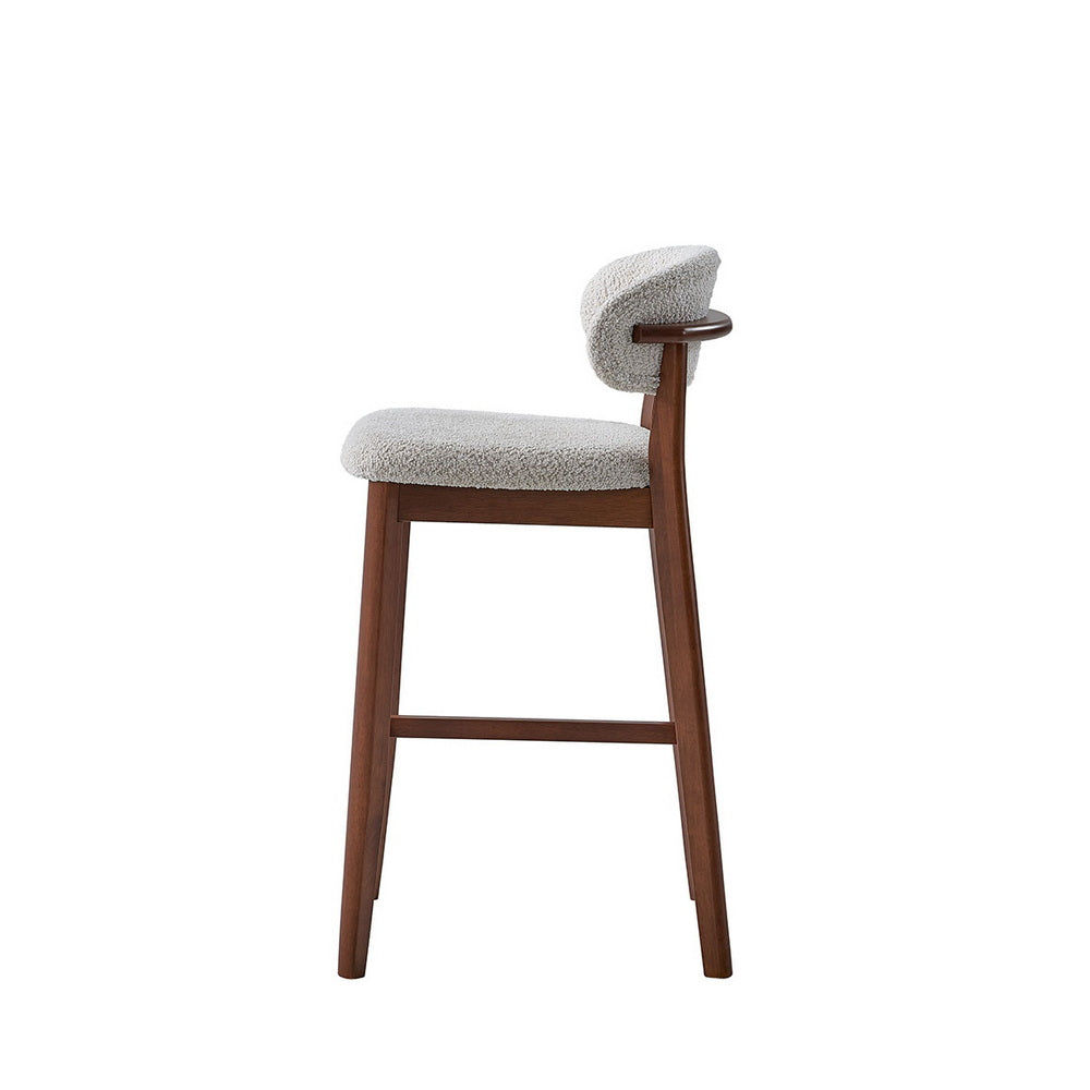 30" Mid-Century Modern Upholstered Bar Stools, Solid Wood, Set of 2 – view 6