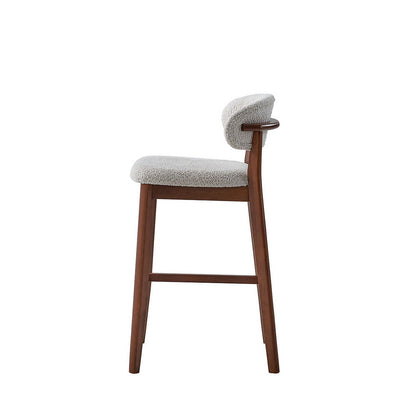 30" Mid-Century Modern Upholstered Bar Stools, Solid Wood, Set of 2 – view 6
