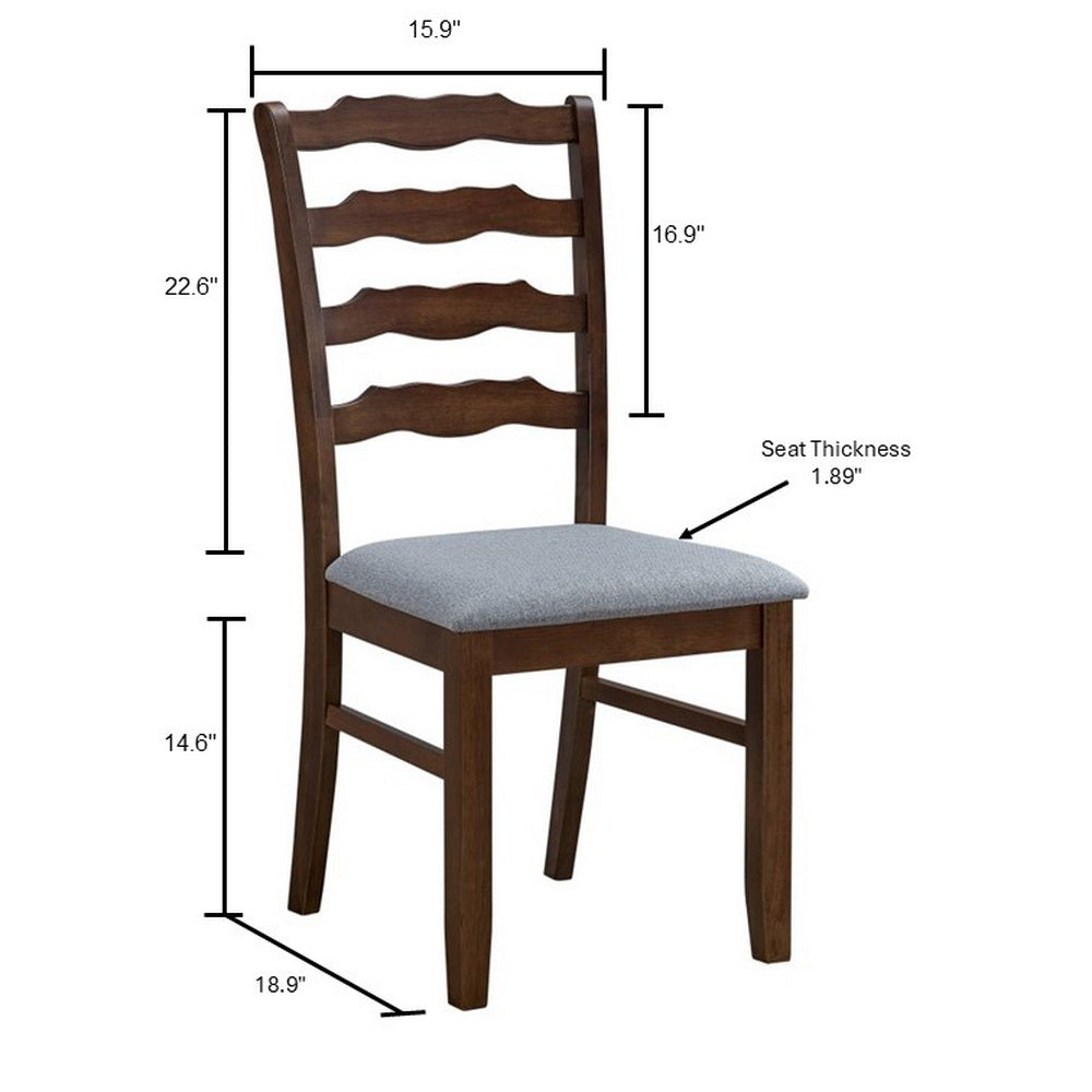 Farmhouse Dining Table Set with Upholstered Ladder-Back Chairs, Seats 4–6 – view 19