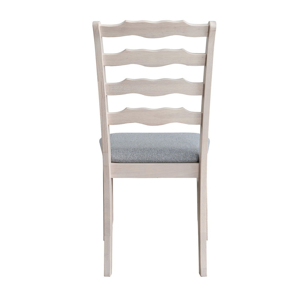 Farmhouse Dining Table Set with Upholstered Ladder-Back Chairs, Seats 4–6 – view 26