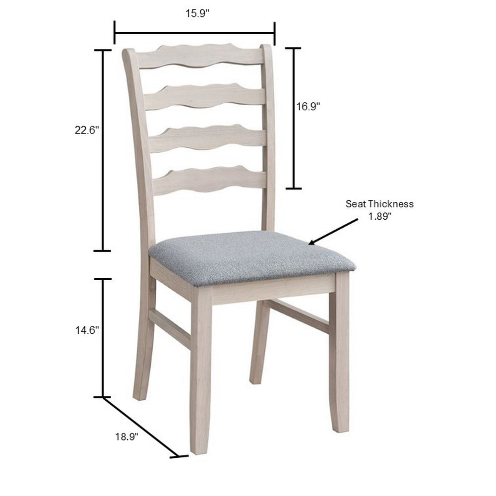 Farmhouse Dining Table Set with Upholstered Ladder-Back Chairs, Seats 4–6 – view 29