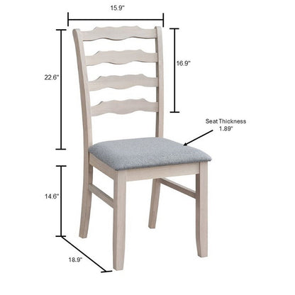 Farmhouse Dining Table Set with Upholstered Ladder-Back Chairs, Seats 4–6 – view 29