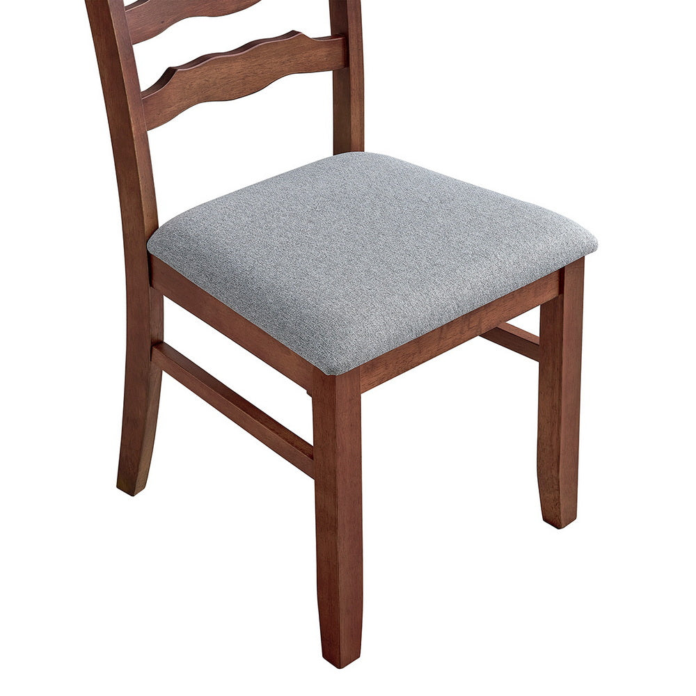 Farmhouse Dining Table Set with Upholstered Ladder-Back Chairs, Seats 4–6 – view 10