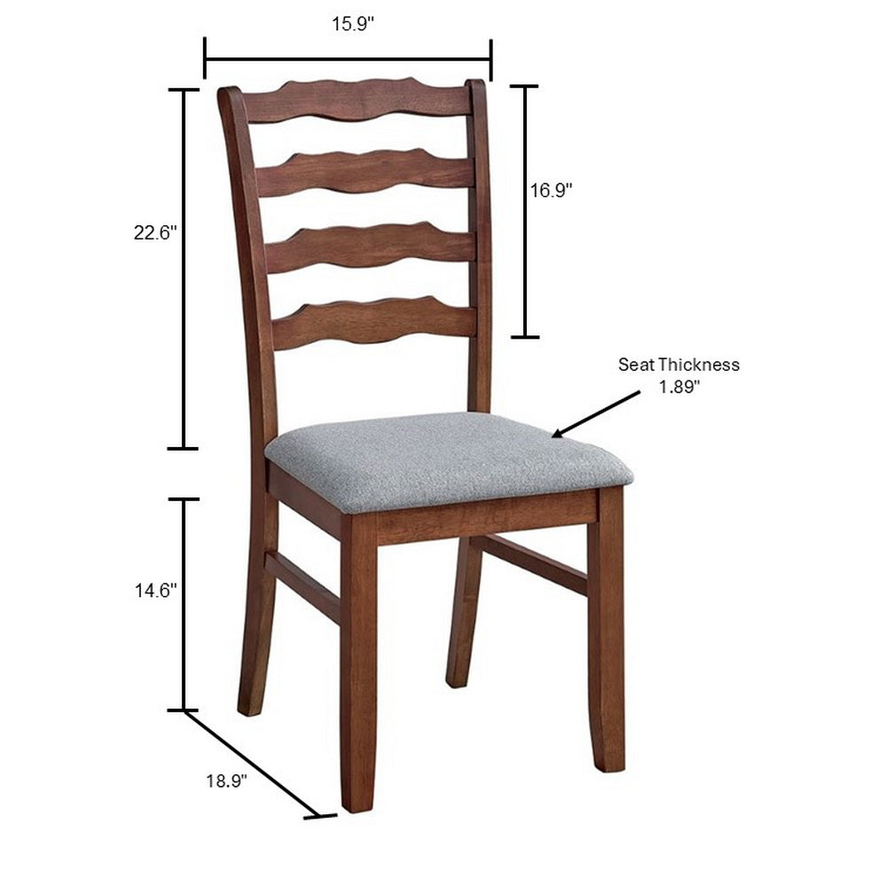 Farmhouse Dining Table Set with Upholstered Ladder-Back Chairs, Seats 4–6 – view 31