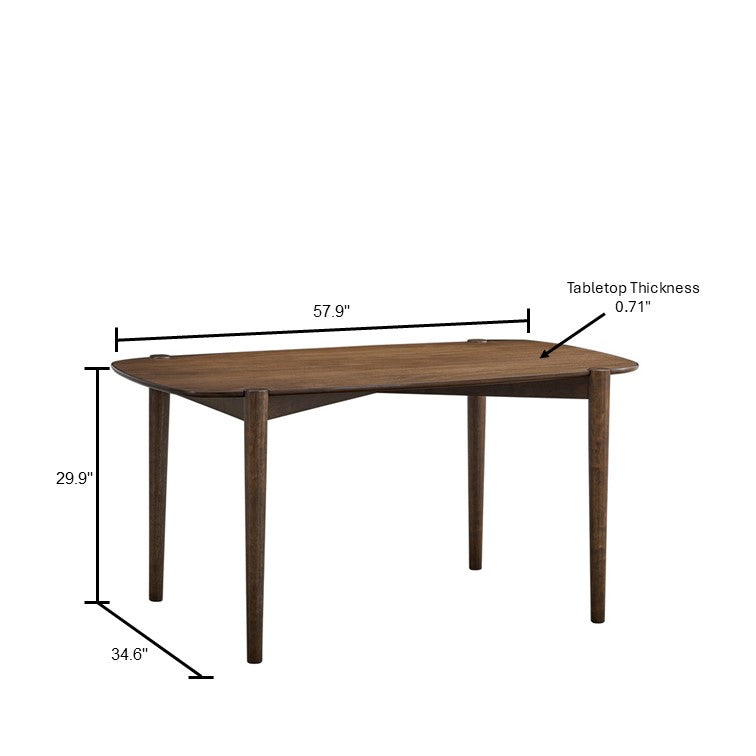 58-Inch Mid-Century Modern Dining Table Set for Small Spaces, Seats 4–6 – view 11