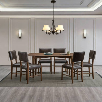 58-Inch Mid-Century Modern Dining Table Set for Small Spaces, Seats 4–6 – view 2