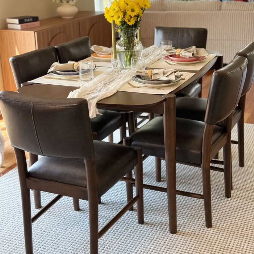 58-Inch Mid-Century Modern Dining Table Set for Small Spaces, Seats 4–6 – view 5