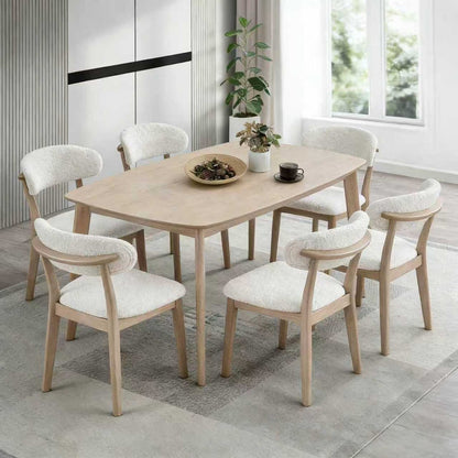 Scandinavian Dining Table Set with Upholstered Chairs, Seats 4–6 – view 2