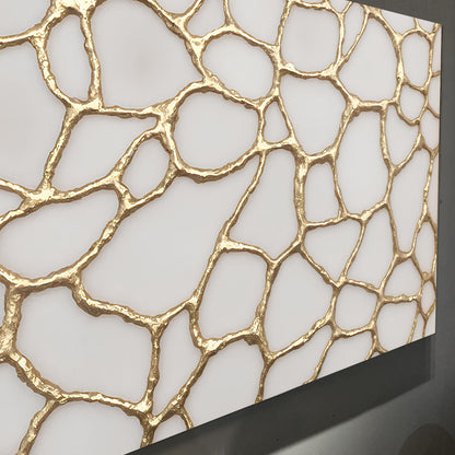 Golden Neurons Abstract Canvas Wall Art, Wide Gallery Wrapped – view 2
