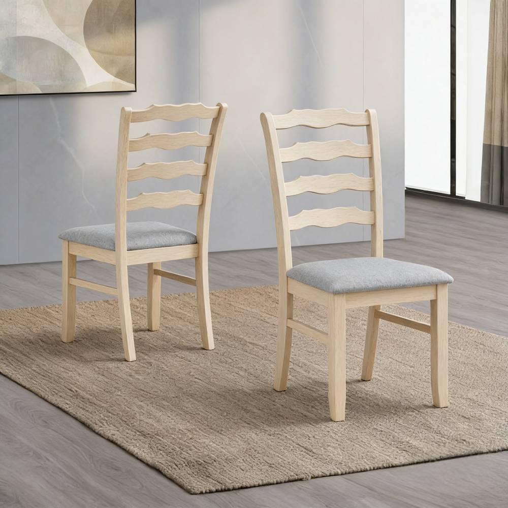 Farmhouse Dining Table Set with Upholstered Ladder-Back Chairs, Seats 4–6 – view 25