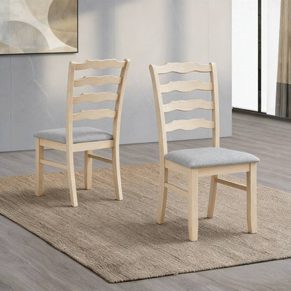 Farmhouse Dining Table Set with Upholstered Ladder-Back Chairs, Seats 4–6 – view 25