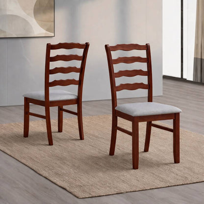 Farmhouse Dining Table Set with Upholstered Ladder-Back Chairs, Seats 4–6 – view 7