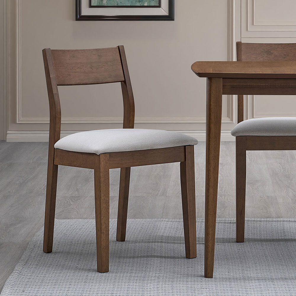 59-Inch Solid Rubberwood Mid-Century Modern Dining Table Set, Seats 4–6 – view 4