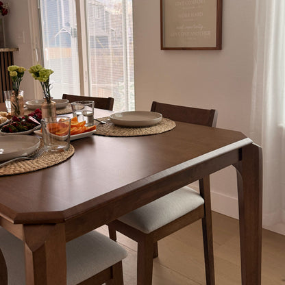 59-Inch Solid Rubberwood Mid-Century Modern Dining Table Set, Seats 4–6 – view 6