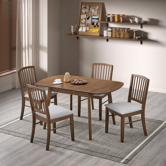 Solid Wood Extendable Dining Table Set for Compact Spaces