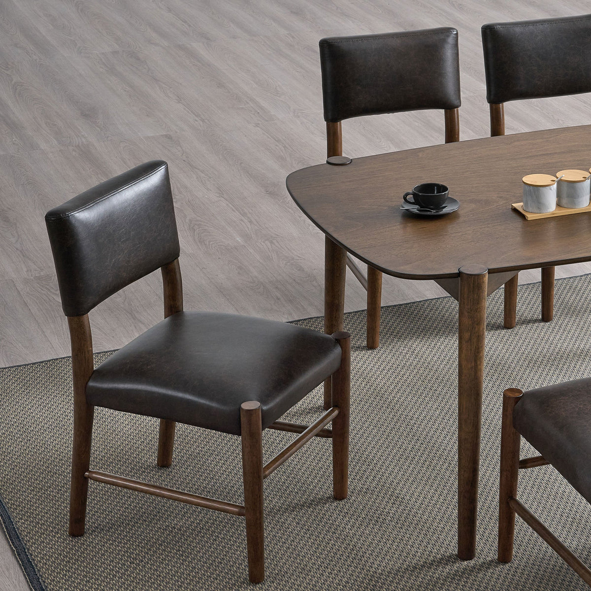 58-Inch Mid-Century Modern Dining Table Set for Small Spaces, Seats 4–6 – view 3
