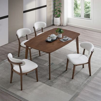Scandinavian Dining Table Set with Upholstered Chairs, Seats 4–6 – view 5