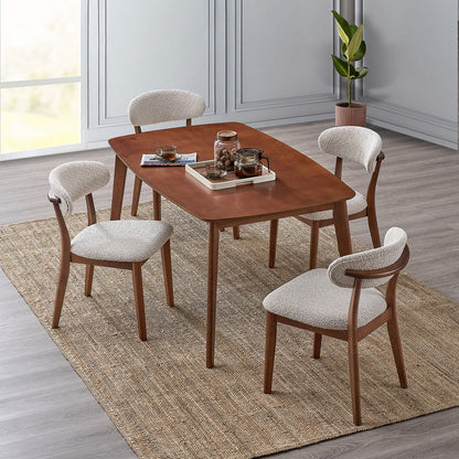 Scandinavian Dining Table Set with Upholstered Chairs, Seats 4–6 – view 21