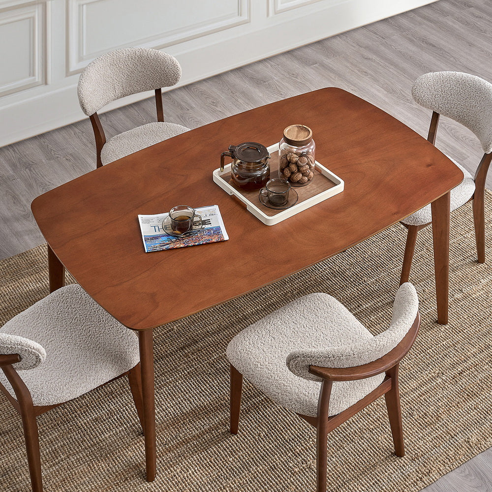 Scandinavian Dining Table Set with Upholstered Chairs, Seats 4–6 – view 22