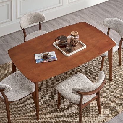 Scandinavian Dining Table Set with Upholstered Chairs, Seats 4–6 – view 22