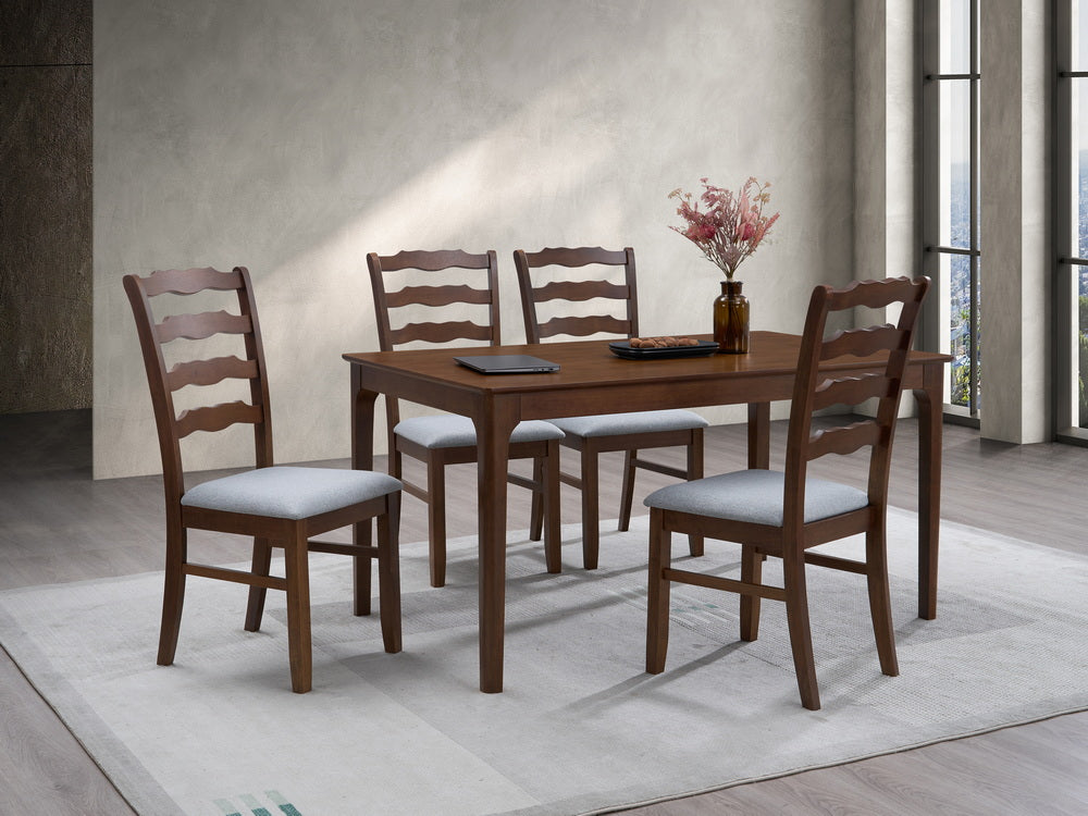 Farmhouse Dining Table Set with Upholstered Ladder-Back Chairs, Seats 4–6 – view 12