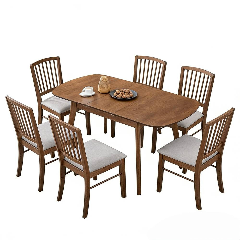 Extendable Butterfly Leaf Dining Table Set for Small Spaces, Seats 4–6 – view 2