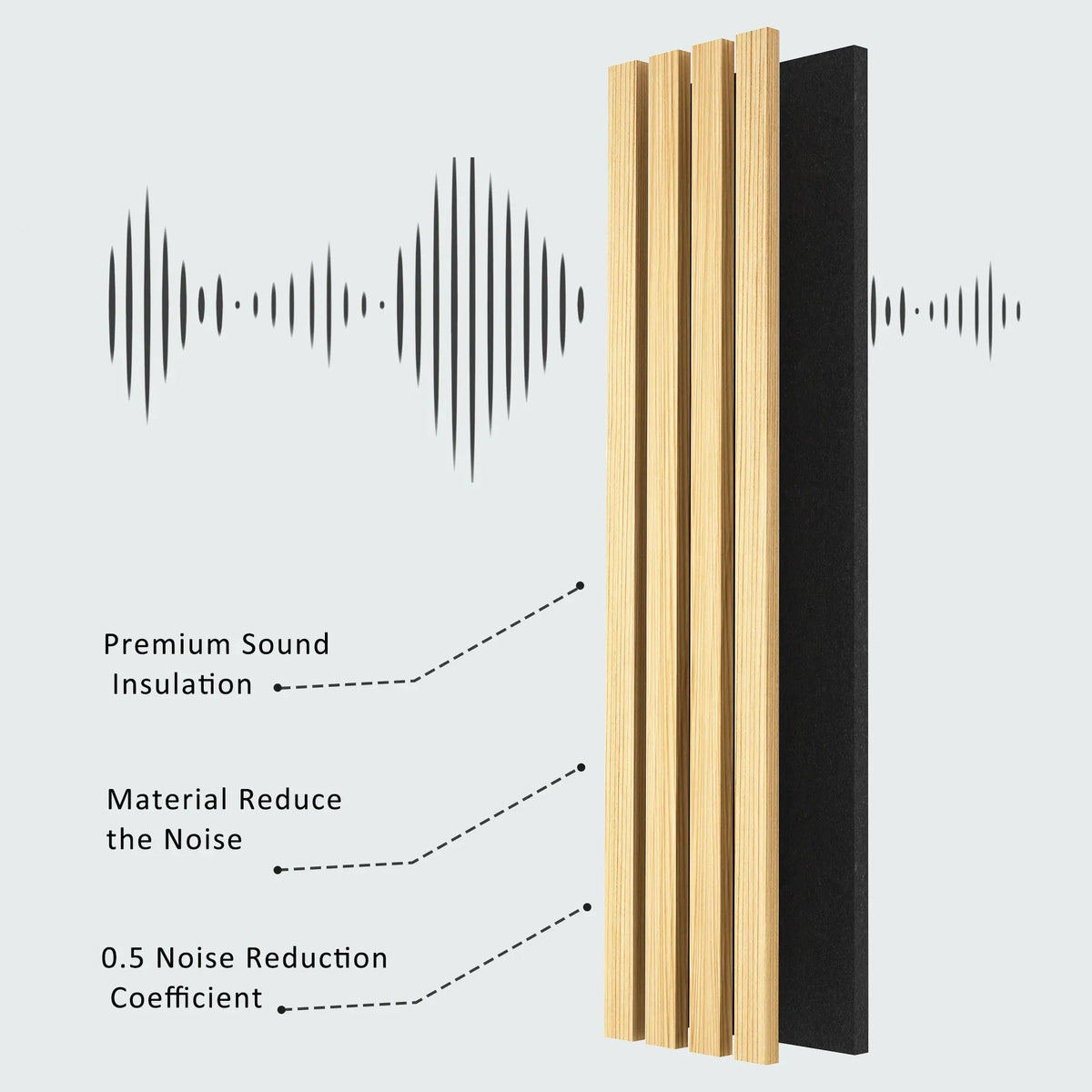 Solid Wood Acoustic Slat Wall Panels – Broad Strip Design – view 6