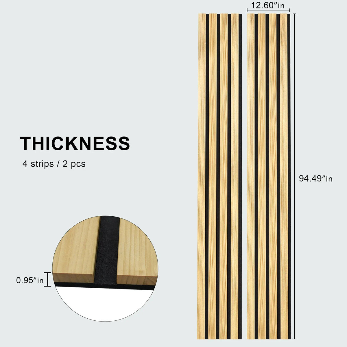 Solid Wood Acoustic Slat Wall Panels – Broad Strip Design – view 7