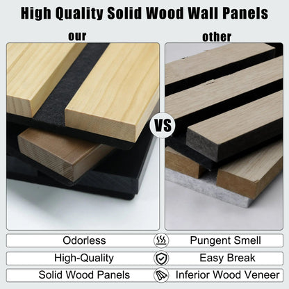 Solid Wood Acoustic Slat Wall Panels – Broad Strip Design – view 8
