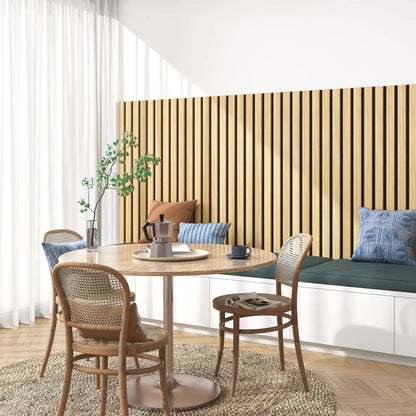Solid Wood Acoustic Slat Wall Panels – Broad Strip Design – view 9