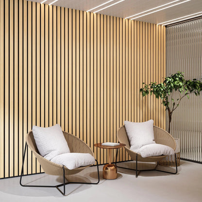 Solid Wood Acoustic Slat Wall Panels – Broad Strip Design – view 10