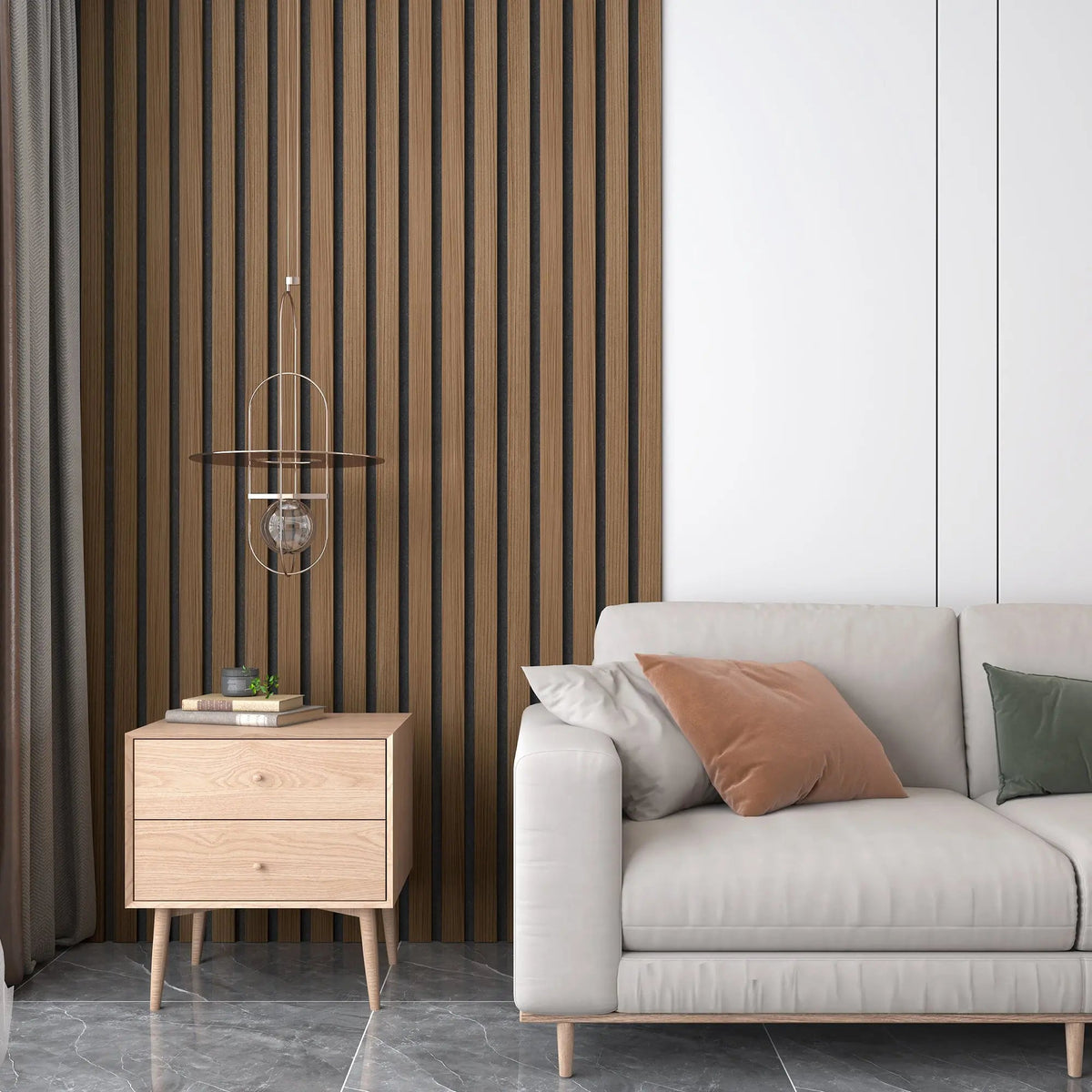 Solid Wood Acoustic Slat Wall Panels – Broad Strip Design – view 28