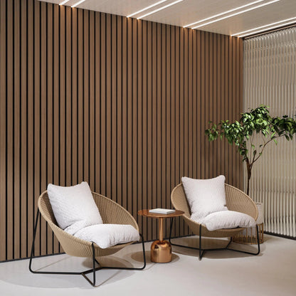 Solid Wood Acoustic Slat Wall Panels – Broad Strip Design – view 29